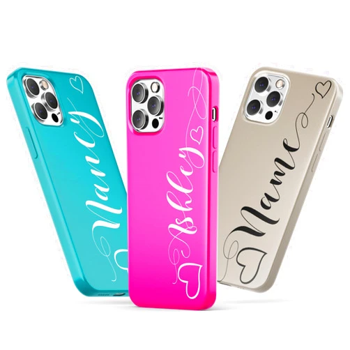DUCHUCASE Custom Monogram Phone Case Personalized Name Handwriting with Heart Phone Cover Gifts Girls Men Dad Mom Son Customized Phone Cover Compatible with iPhone 16 15 14 12 13 11 Pro Max