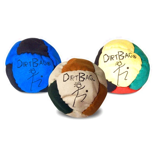 World Footbag Dirtbag Footbag 8-Panel Synthetic Suede and Sand Filled Hacky Sack Footbag | 3-Pack Assorted Color