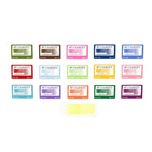 Trebbies 49 and Market Dye Bundles - Set #2-15 Ranger 49 and Market Highly pigmented blendable dye Ink Sets with Trebbies Detail Sticks (15 Ink Pads)