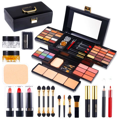 MORNECA Professional Makeup Kit for Women Girls Full Kit with Mirror 58 Colors All in One Make up Gift Set Included Eyeshadow,Compact Powder,Blusher,Lipstick,Eyebrow Pencil,Gitter Gel,Eyeliner,Mascara (N)