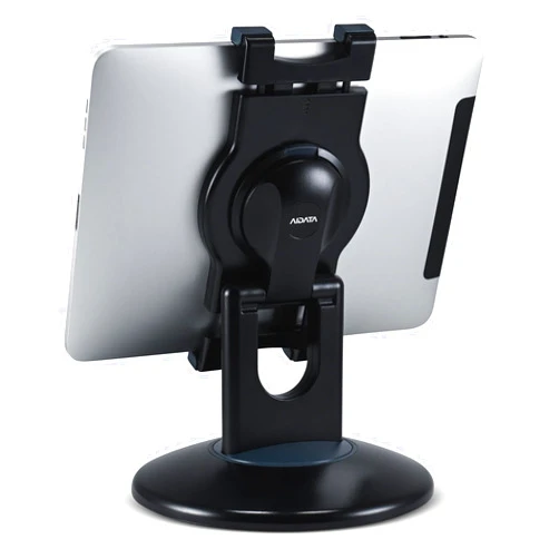 Aidata Tablet Stand - Compatible with iPad, iPad Mini, and Most 6-Inch-13-Inch Tablets, Adjustable Commercial POS Holder with 360-Degree Swivel, for Retail, Classroom, Business, and Home, Black
