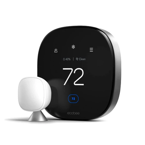 ecobee Smart Thermostat Premium with Smart Sensor and Air Quality Monitor - Programmable Wifi Thermostat - Works with Siri, Alexa, Google Assistant