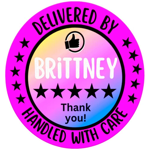 Take a Scroll Design Personalized DoorDash Stickers, Food Delivery Driver Essentials, Delivery Driver Stickers, Shopper Thank You Stickers, 5 Star Rating Dasher Delivery Bag Seal Stickers, 2 in, 100 ct, Pink Matte Sheets