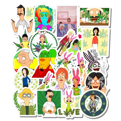Philevathan 23 Pcs Stickers Pack Sticker Wall Funny Bobs Aesthetic Burgers Vinyl Stoner Colorful 23 Waterproof Decal for Skateboard Water Bike Guitar Luggage Car Laptop Bumper Bottle