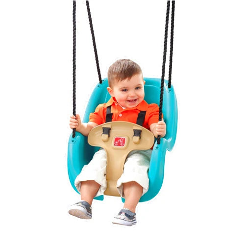 Step2 Infant to Toddler Swing, Baby Outdoor Swing, Backyard Bucket Style Swing Seat, Secure Harness, Outside Weather-Resistant Rope, Attach to Playset, For Toddlers 9 Months -3 Years Old