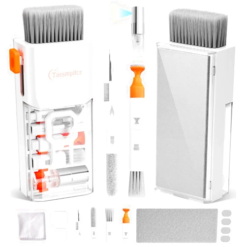 Tassmpitor Laptop Cleaning Kit Keyboard Cleaner, Keyboard Cleaning Kit Electronics Cleaning Tool for MacBook iPad Phone iPhone Pro, Brush Tool for Tablet, Computer, PC, TV Camera Lens Computer Vacuum Keyboard