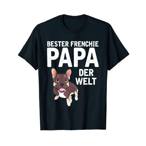 Frenchie Hund Französische Bulldogge Geschenk Mens Frenchie Papa Dog Holder Father's Day French Bulldog T-Shirt