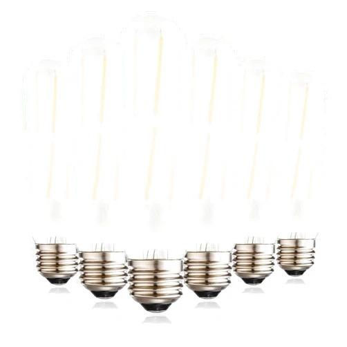 XININSUN T10 Frosted LED Bulbs Warm White 2700K,Dimmable 6W LED Tubular Edison Bulbs 60 Watt Equivalent,600LM, E26 Medium Base Lamp Bulb for Desk Lamp, Pendant Lights. (6-Pack)