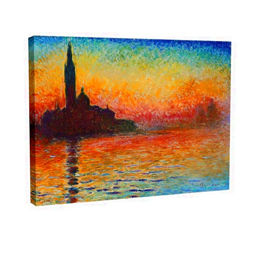 Wieco Art Dusk in Venice by Claude Monet Oil Paintings Reproduction Modern Giclee Canvas Prints Landscape Pictures Artwork Paintings on Canvas Wall Art for Home office Decorations