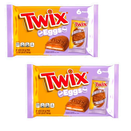 Twix Eggs - Pack of 2-6 Eggs in Each Pack - Delicious Classic Taste - Perfect for Easter Baskets - Individually Wrapped