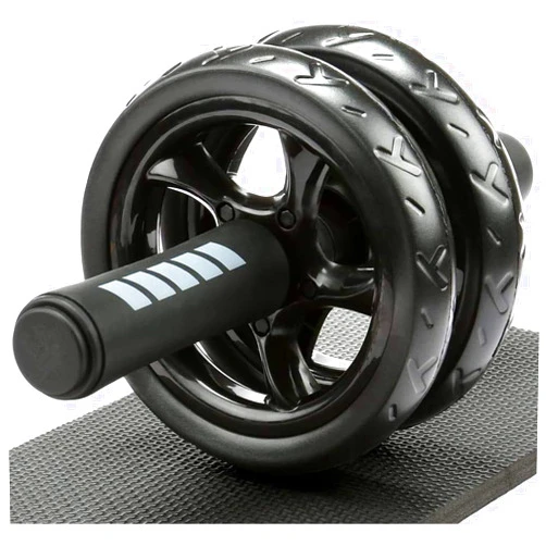 H&S Ab Roller Wheel For Abs Workout - Abdominal Core Exercise Equipment With Extra Thick Knee Pad Mat - w/Dual Glide Wheels - Abs Roller Wheel Home Workout - Abs Exercise Equipment