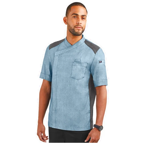 CU ChefUniforms.com Industry Line Men's 5-Pocket Chambray Chef Coat with Mesh Panels (XS-3X, 3 Colors) – Durable & Easy Care Food Service Uniform