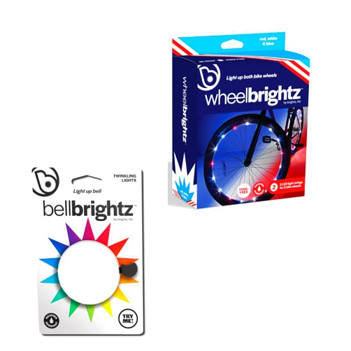 Brightz BellBrightz LED Light Up Bike Bell & WheelBrightz LED Bike Wheel Lights Bundle - Fun, Colorful, and Safe Bicycle Accessories for Kids and Adults - Easy to Install, Durable, & Weather-Resistant