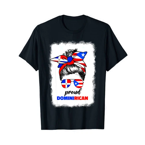 Cute Dominican And Puerto Rican Designs Co. Half Dominican And Puerto Rican Rico Flag DominiRican Girl T-Shirt