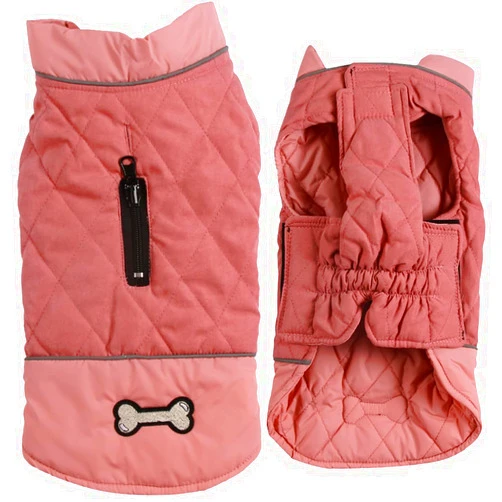 Vecomfy Reversible Dog Coats for Small Dogs Waterproof Warm Puppy Jacket for Cold Winter,Pink XS