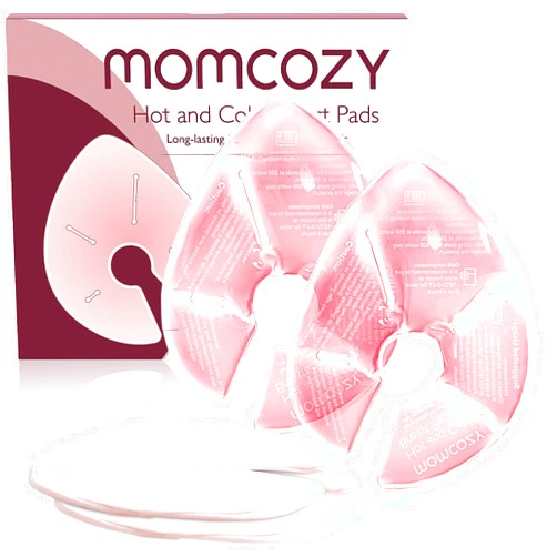 Momcozy Breast Therapy Packs, Hot and Cold Breast Pads with 2 Soft Covers, Breastfeeding Essentials for Relieve Clogged Ducts, Nipple Pain, Improve Milk Flow, Engorgement, 2 Pack
