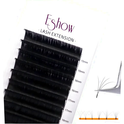 Eshow Lashes Eyelash Extensions 0.05 C Curl 8mm 12 Rows Since The Fan-Shaped Fancy Matte Eyelashes Russian Volume Lashes Professional Natural False Eyelashes Softer And More Durable By Eshow Lashes(0.05-C-8mm）