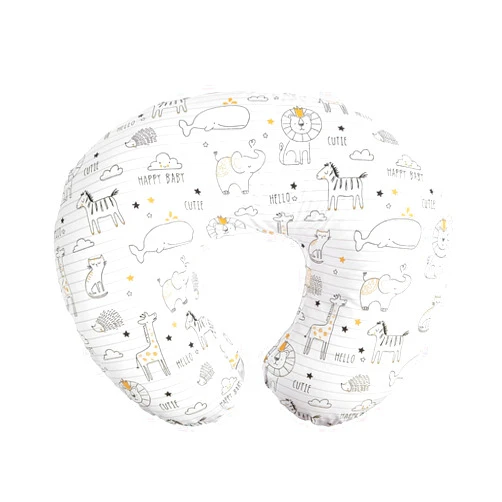 Boppy Original Nursing Pillow, White and Gold Notebook, Ergonomic Nursing Essentials for Bottle and Breastfeeding, Firm Fiber Fill, with Removable Pillow Cover, Machine Washable