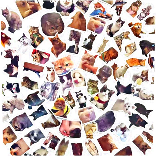 AQXYTK 100 PCS Kawaii Cat Meme Stickers, Funny Cat Stickers Pack for Adults Teens Water Bottles Laptops Journals, Cute Humor Vinyl Stickers Bulk for Luggage Hydro Flask Phone Birthday Party Decor