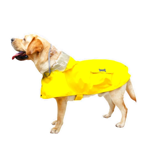 MAMORE Dog Raincoat Hooded, Waterproof Dog Rain Jacket for Large Dogs Lightweight Rain Jacket with Leash Hole for Small to 4X-Large Dogs(Yellow, X-Small)