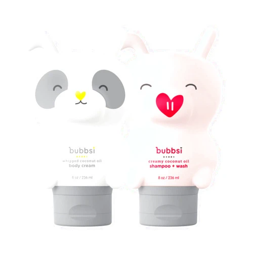 Bubbsi Baby Acne & KP Duo | Organic Coconut Oil Baby Wash & Baby Lotion | Light Natural Scent | Won't irritate eyes | Organic Coconut Oil + Shea | For Face & Body | Gentle, Sulfate-free