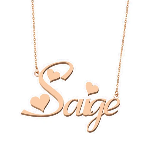 Aoloshow Name Necklace Personalized Custom Any Name Handwriting Nameplate Jewelry Gift for Womens Girls