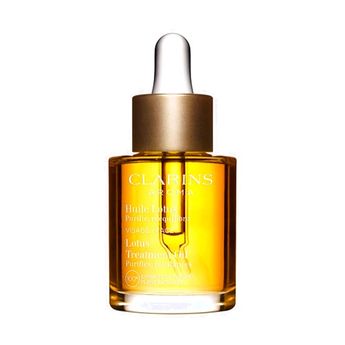 Clarins Lotus Face Oil Treatment | Hydrates, Tones and Balances Skin | Visibly Tightens Pores | Minimizes Fine Lines |Skin Is Immediately Velvety*|100% Natural Plant Extracts |Oily To Combination Skin