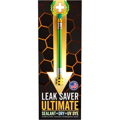 Leak Saver Direct Inject Ultimate 3-in-1 | AC Refrigerant Leak Sealer | with UV Dye & Moisture Remover | for Most HVAC Systems Up to 5 Tons - Professional AC Leak Sealer - AC Stop Leak