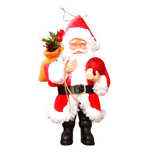 Amosfun Christmas Standing Santa Claus Figurine Figure Decorations (Red)