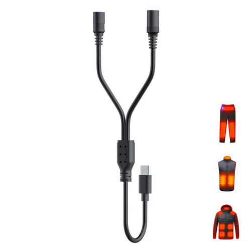 VINTELEIN PD USB-C to DC4017&DC35135 7.4V Heated Vest Battery Pack Step-up Adapter Cable for ORORO, Arris, ZKN, WASATO, Weamest, TODWARM, JYK and Other Electric Heating Jacket/Stadium Seat/Chair
