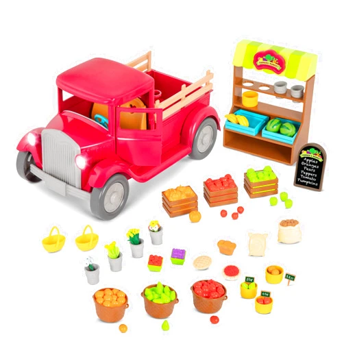 Li'l Woodzeez – Farmer's Truck Playset – Doll Playset with Toy Truck, Miniature Food & Accessories – Compatible with Doll Figures – Pretend Play Gift for 3+ Years Years