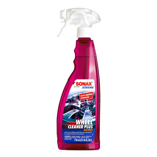 SONAX Wheel Cleaner Plus 230400 | Non-Acid, Color-Changing Rim Cleaner for Brake Dust, Grime, and Dirt Removal | Safe for All Wheels and Finishes | Powerful Deep Cleaning Formula | 750ml (25oz)