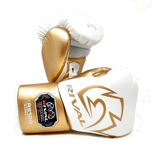RIVAL Boxing RS100 Professional Lace-Up Sparring Gloves, Handcrafted with Super-Rich Microfiber PU, Ergonomically Designed to Perfectly Fit Your Hand