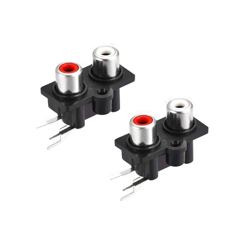uxcell AV Concentric Outlet 2 RCA Female Jack 3-Pin Connector Socket Panel Mount 2pcs