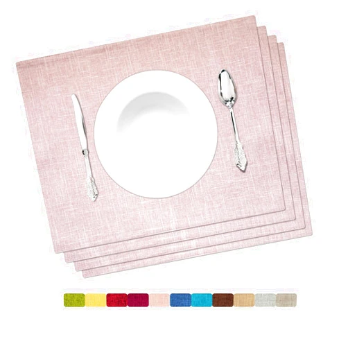 HOMEYNICE Placemat Set-Washable Place Mats for Parties, Elegant Table Mats for Kitchen Table, Set of 4 Dining Table Placemats, Heat-Resistant Cloth Placemats for Indoor and Outdoor,13x19 Ancient Pink