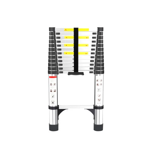 SUPFIVES TECH Telescoping Ladder: 12.5 FT Aluminum Extension Ladder, Heavy Duty 330LB Max Capacity One Button Retraction Collapsible Ladder, Portable Multi-Purpose Compact Ladder for Home, RV or Outdoor Work