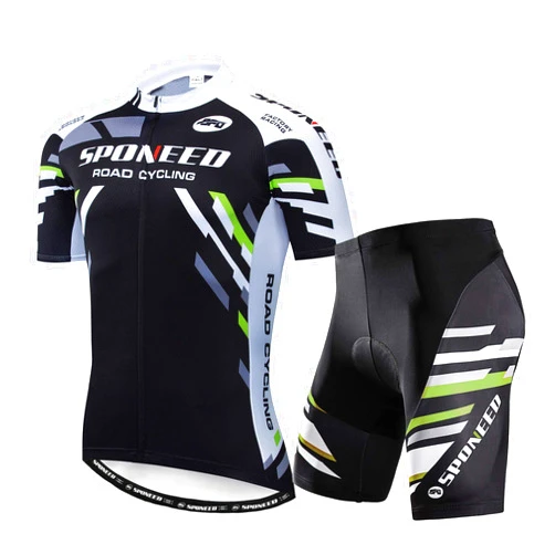 sponeed Cycling Jersey Short Sleeve Suits Men Bike Clothing Road Bicycle Shorts Padded Outfits