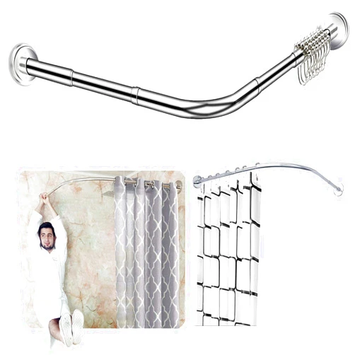 Quany Life Stretchable Corner Shower Curtain Rod (32-43