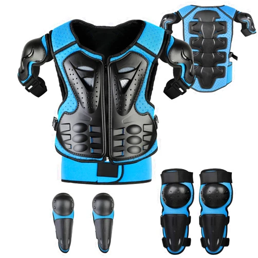 JUSTDOLIFE Youth Dirt Bike Gear, JUSTDOLIFE 5 PCS Motorcycle Armbor Protection Jacket, Kids Motorcycle Armor with Knee Pads Elbow Pads Chest Protector Racing for Outdoor Sports