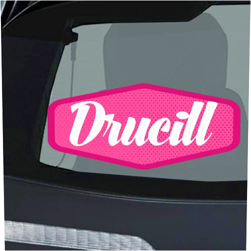 Makoroni Drucill Name, CAR Magnet-Magnetic Bumper Sticker 3.5x8 or 4.5x10 inc, DesP60