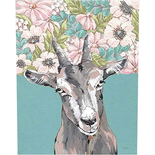 ArtExpert Gertie The Goat by Michele Norman - 24 x 32 Premium Gallery Stretched Canvas Ready to Hang