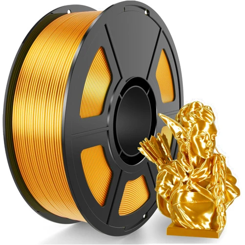 Amoybaby Gold Silk PLA Filament 1.75mm, High Gloss Shiny PLA 3D Printer Filament Low Warp & Clog-Free, Dimensional Accuracy +/- 0.03mm, 1kg(2.2lb), Fits for Most FDM 3D Printers