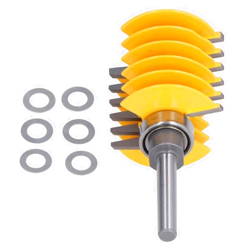 Hilitand 8mm Shank Finger Joint Router Bit, 2 Teeth Adjustable 46mm Cutter Head Cutting Tool for Woodworking