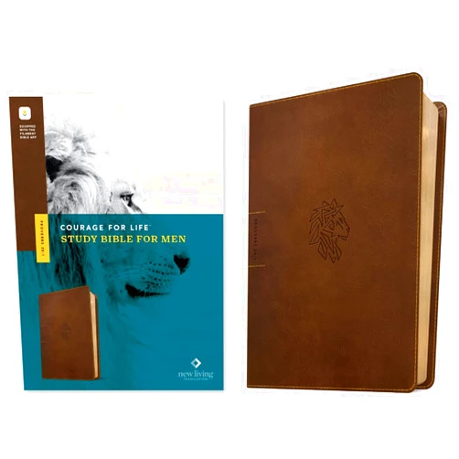 By New Living Translation (Author), Tyndale (Creator), Courage for Life (Editor), Ann White (Editor), Robbie Goss (Editor) & 1 more NLT Courage For Life Study Bible for Men, Filament Enabled (LeatherLike, Rustic Brown Lion)