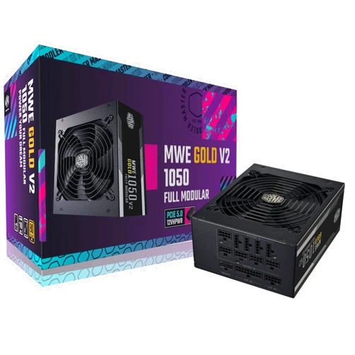 Cooler Master MWE Gold 1050 V2 ATX3.0 Fully Modular, 1050W, 80+ Gold Efficiency, Quiet 140mm FDB Fan, 2 EPS Connectors, High Temperature Resilience, 5 Year Warranty (MPE-A501-AFCAG-3US)