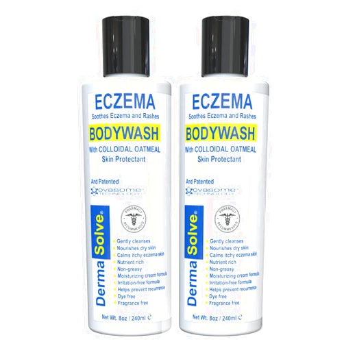 Dermasolve Eczema Relief Body Wash (2 Pack) | Protects, Moisturizes, and Repairs Skin - Kids, Babies & Adults - Steroid Free