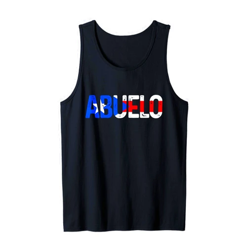 Dttra Mens Abuelo Puerto Rico Flag Puerto Rican Pride Father's Day Gift Tank Top