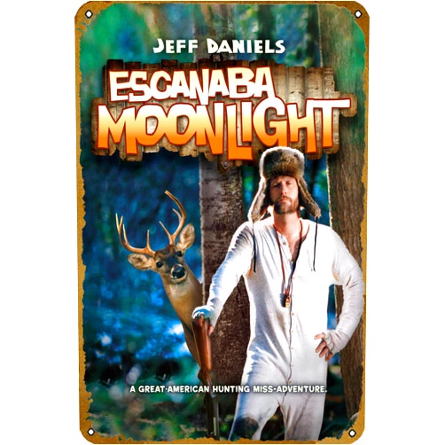 KNIOIL Retro Tin Signs Cinema Poster Escanaba in da Moonlight Vintage Art, Metal Poster, Wall Living Room Decor