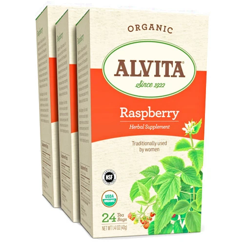 Alvita Organic Red Raspberry Herbal Tea - Made with Premium Quality Organic Red Raspberry Leaves, And A Mild Herbal Aroma and Green Tea like Flavor, 72 Tea Bags (3 Pack)