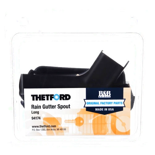 THETFORD RV Camper Long Rain Water Gutter Spout Fits 1-1/16 Inch Wide Rails Black PN 94174